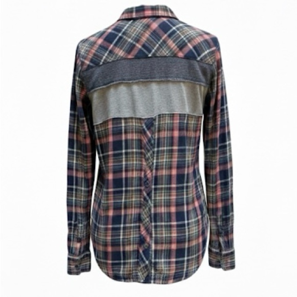 Girl Krazy Women’s Plaid Long Sleeve Button Down Raw Edge Shirt Size Small - Picture 2 of 16